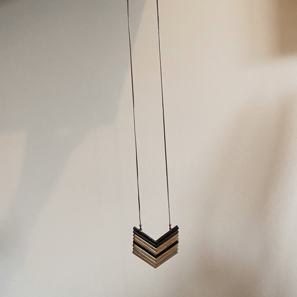 Mixed metal MADEWELL necklace - long, adjustable